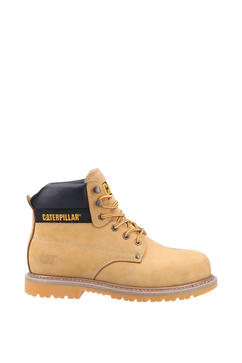 Caterpillar Caterpillar Men's 'Powerplant S3' Leather Safety Boots in Camel - 4