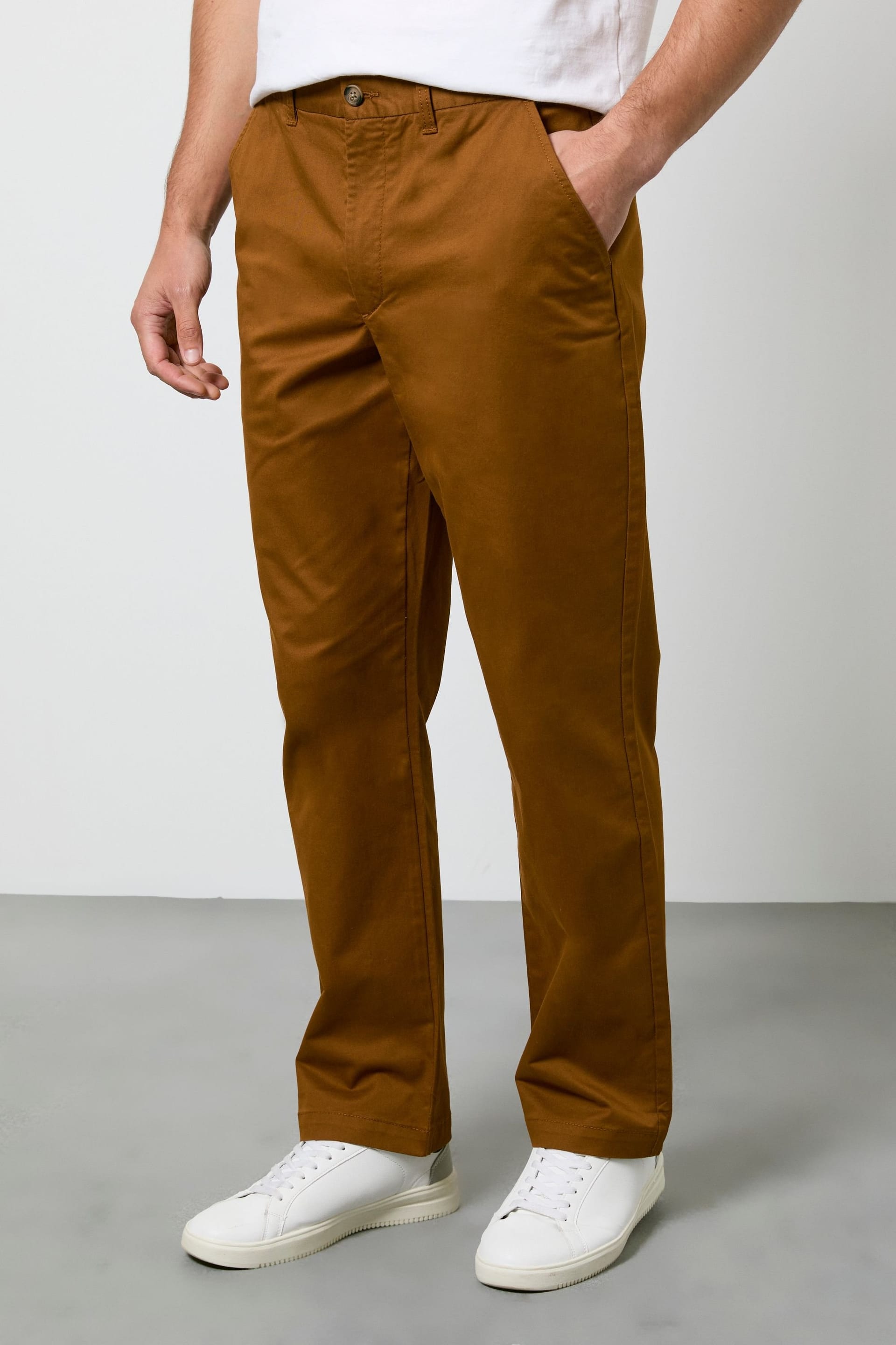 Maine Maine Men's Tan Premium Chino Trousers - 4