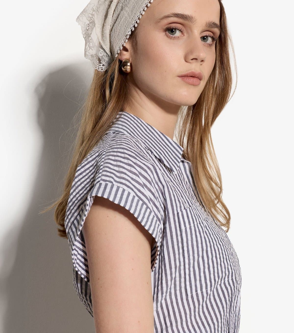 Apricot Women's Blue Seersucker Stripe Top Apricot New Look