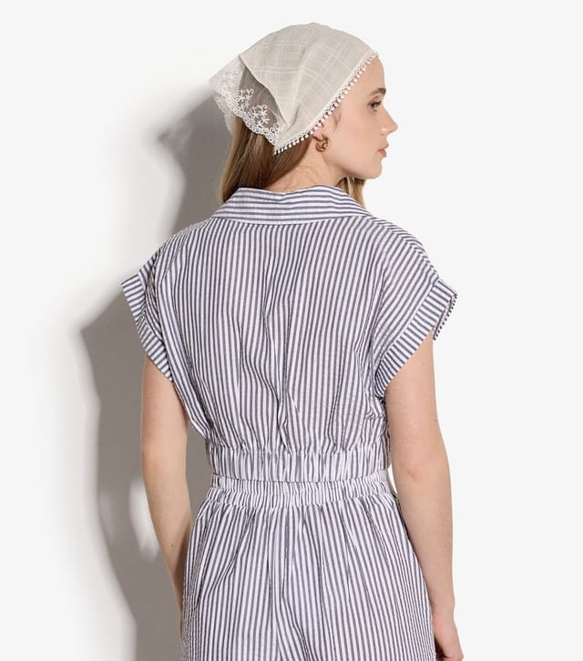 Apricot Women's Blue Seersucker Stripe Top Apricot New Look - 3