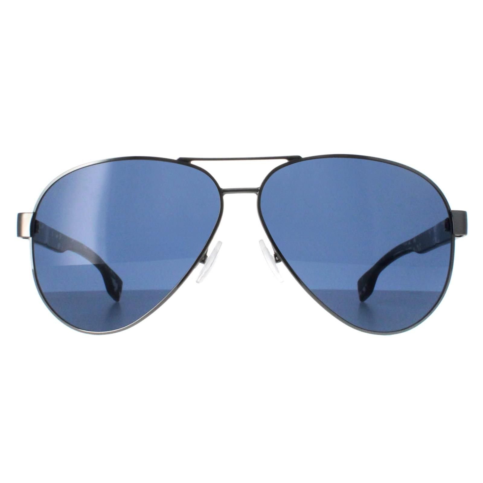 Hugo Boss Hugo Boss Men's Aviator Ruthenium Blue BOSS 1560/O/S in Grey - 1