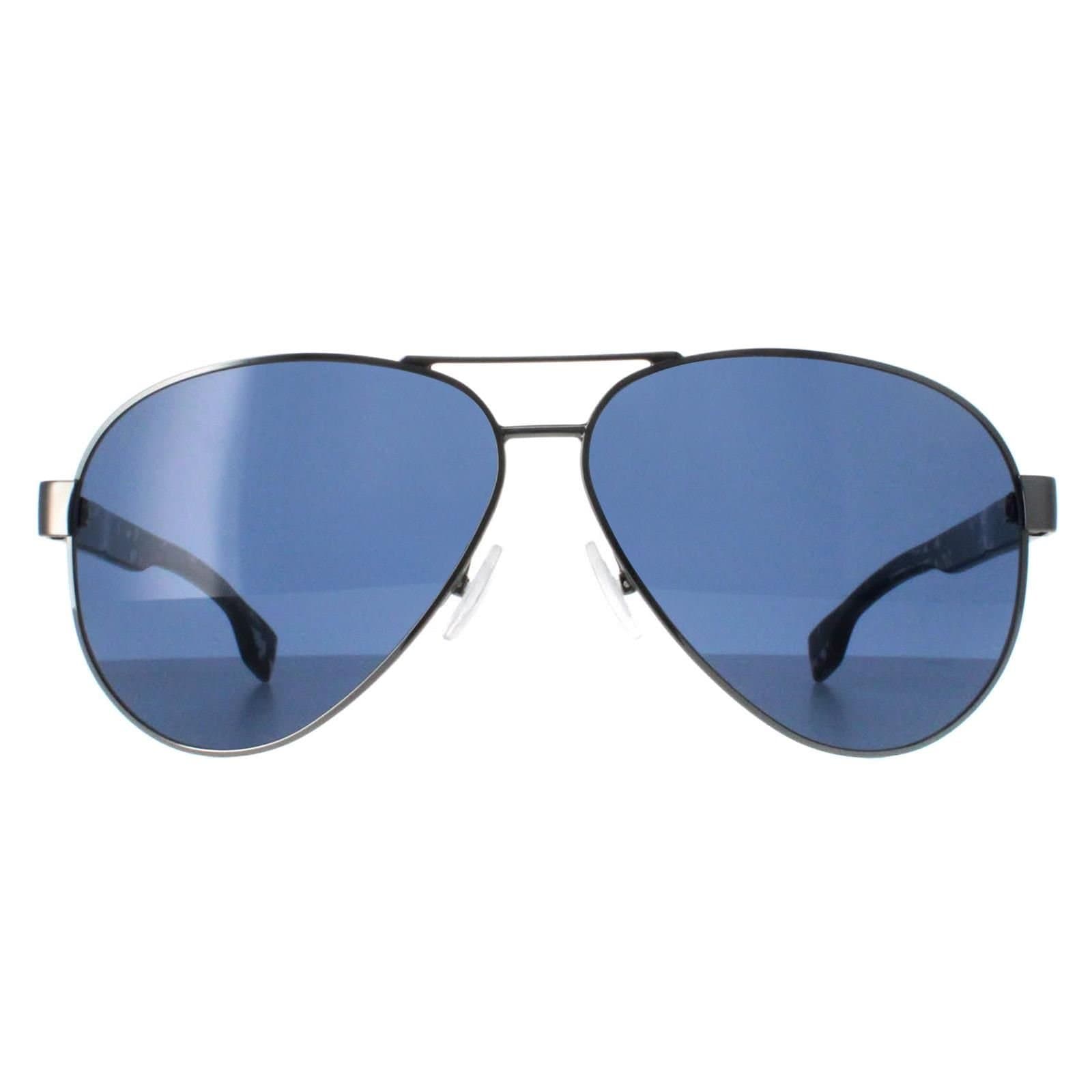 Hugo Boss Hugo Boss Men's Aviator Ruthenium Blue BOSS 1560/O/S in Grey