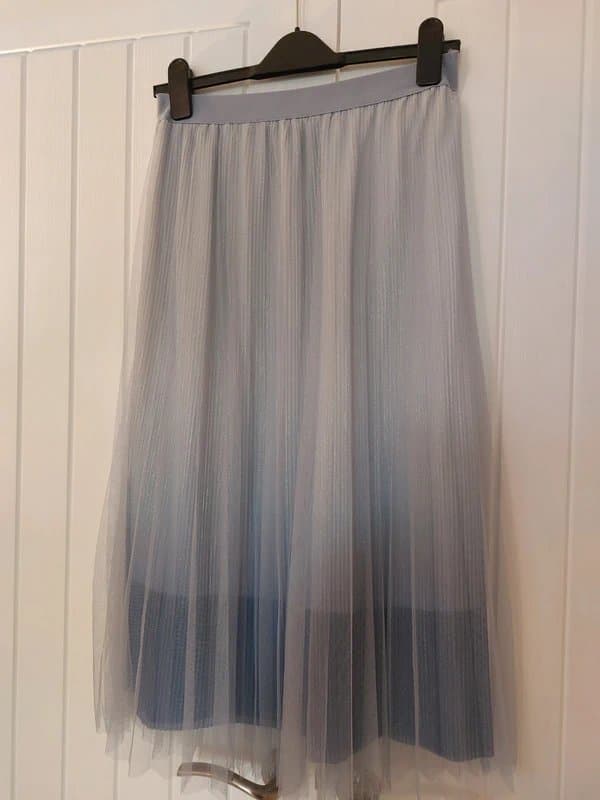 New Look New Look Tulle Layered Blue Midi Skirt - size 10