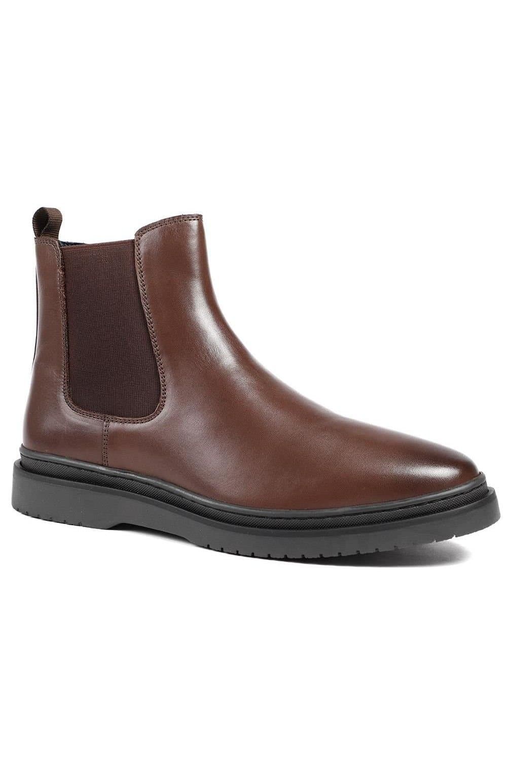 Jones Bootmaker Jones Bootmaker Men's Gregory Warm Lined Leather Chelsea Boots in Dark Brown