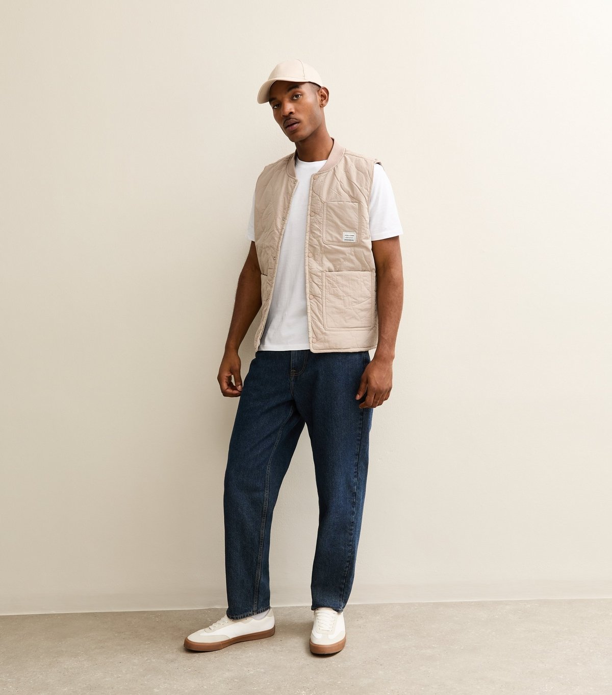 jack & jones Men's Oatmeal Regular Lightweight Gilet Jack & Jones New Look - 2