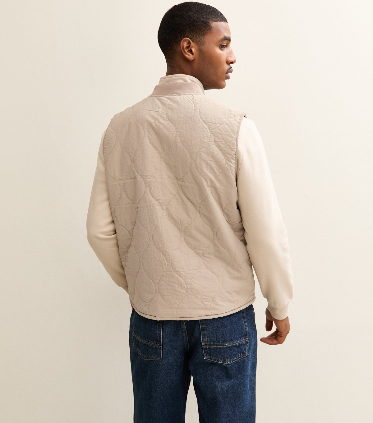 jack & jones Men's Oatmeal Regular Lightweight Gilet Jack & Jones New Look - 4