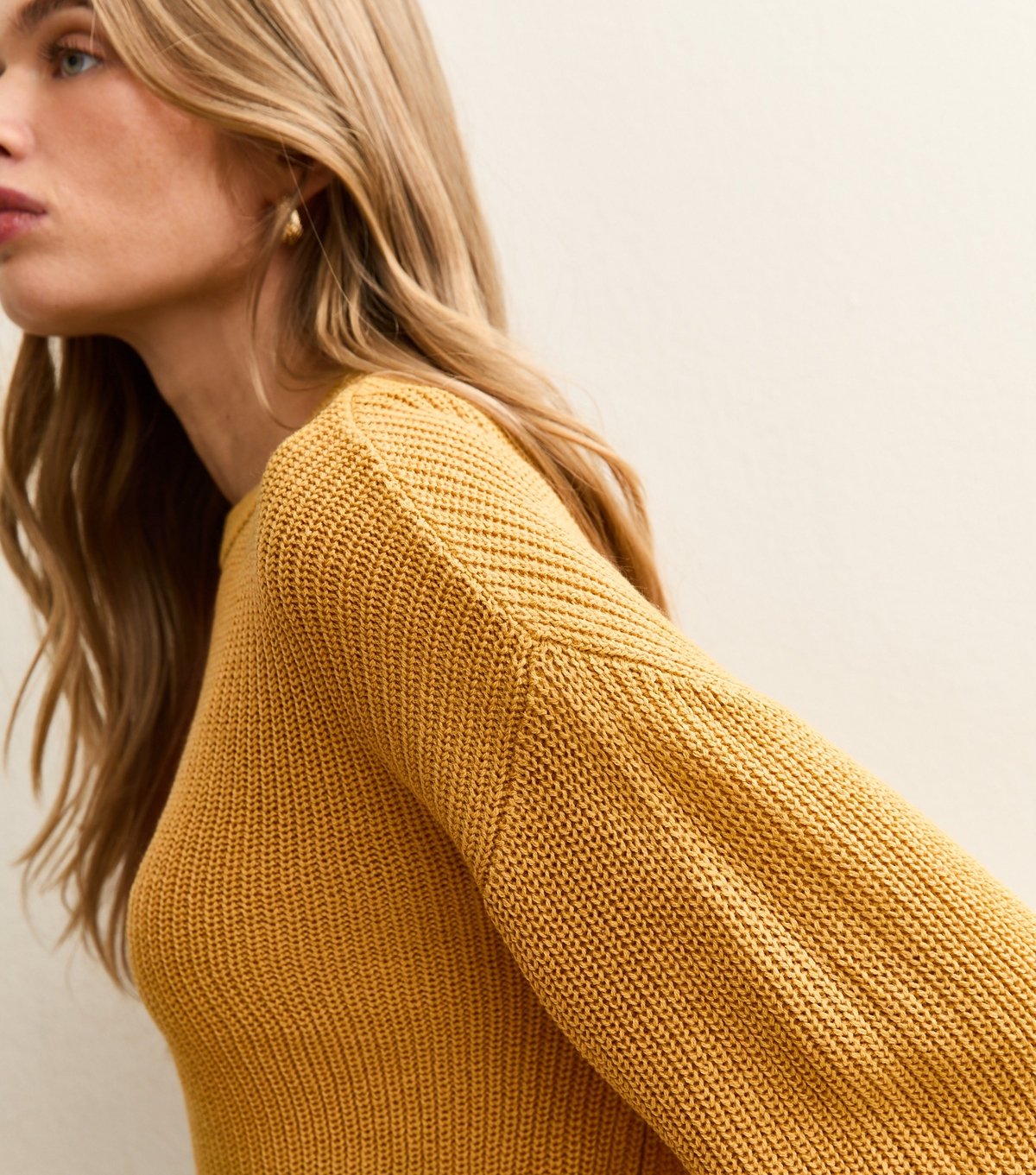 New Look Women's Dark Yellow Ribbed Crew Neck Knit Jumper New Look - 3