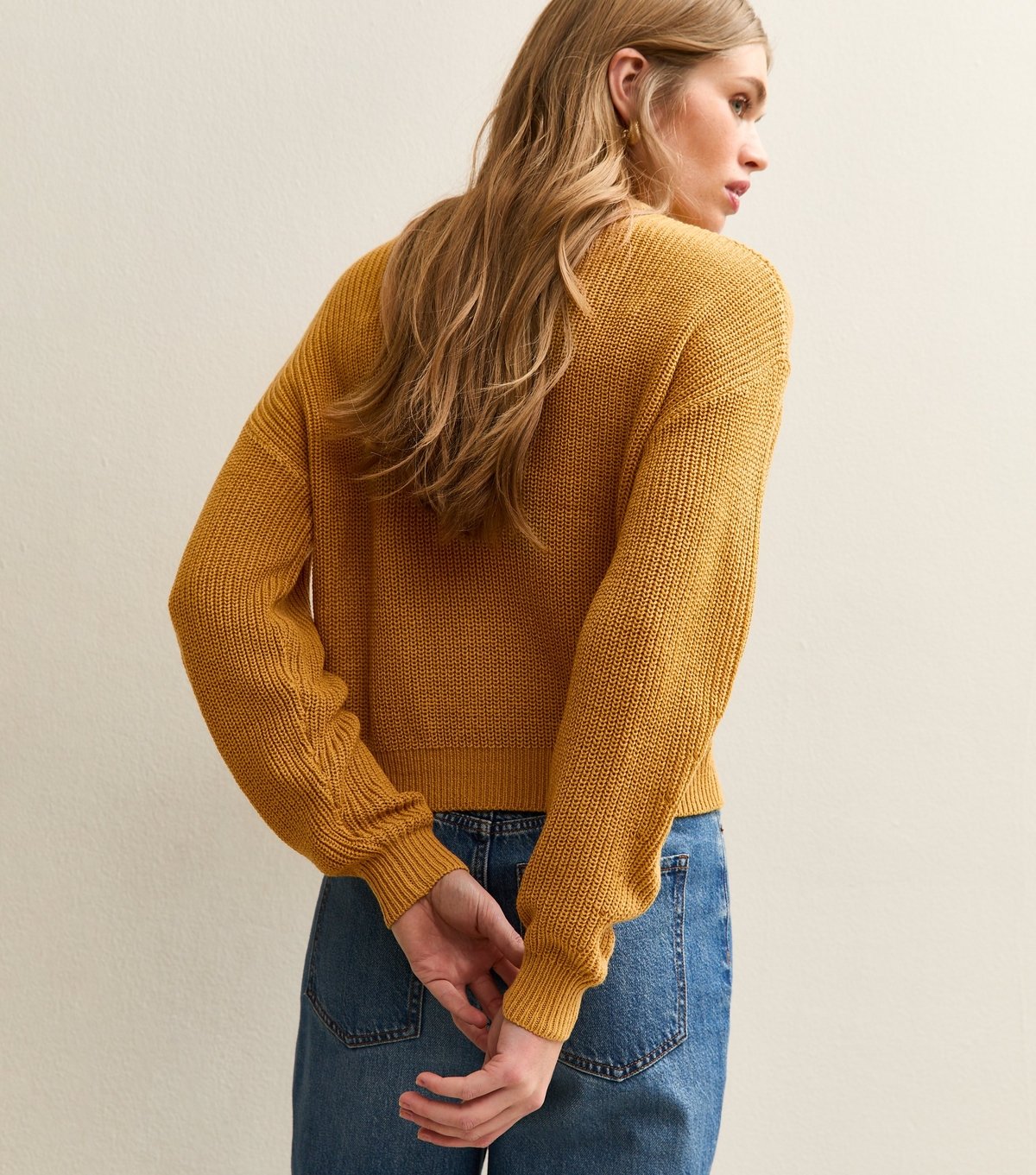 New Look Women's Dark Yellow Ribbed Crew Neck Knit Jumper New Look - 4