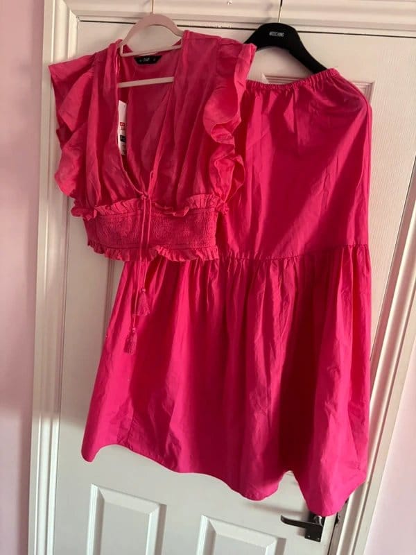 Tesco F&F Pink Ruffle Maxi Festival Dress