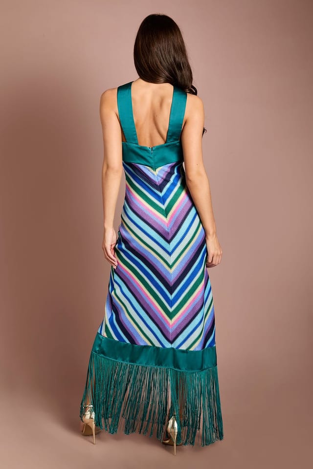 Coast Coast Women's Cross Neck Crochet Maxi Dress in Teal - 3
