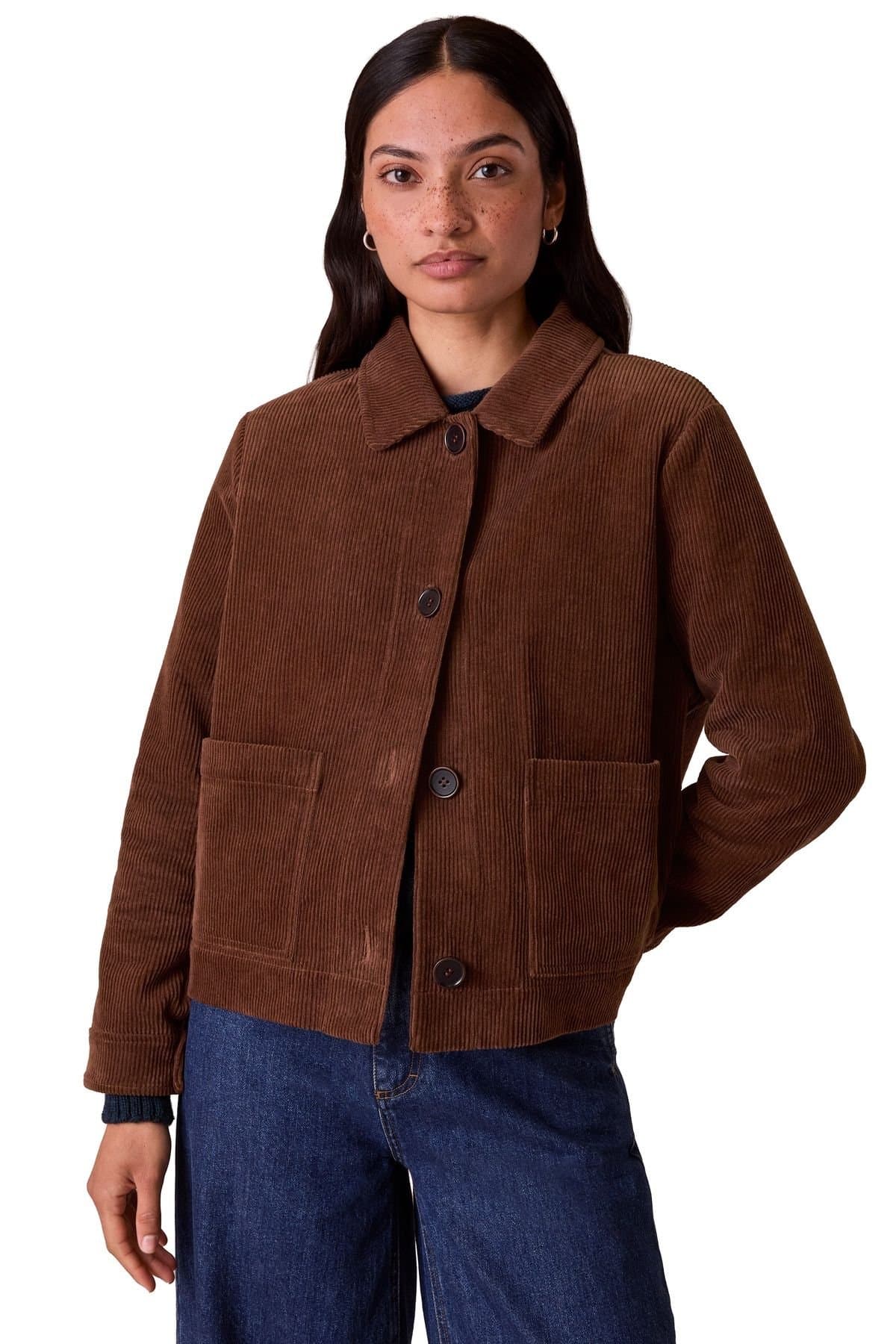 Celtic & Co Celtic & Co Women's Cord Utility Jacket in Chocolate