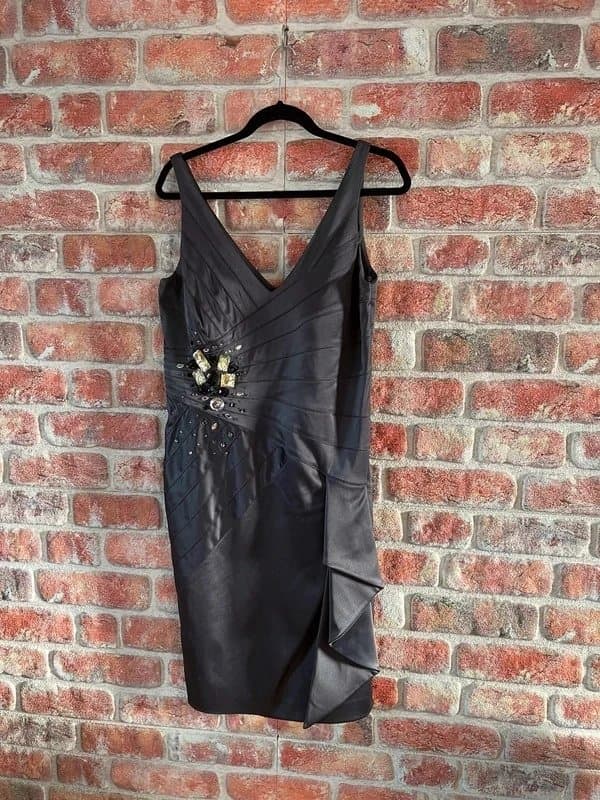 Star By Julien Macdonald Grey Satin Cocktail Dress