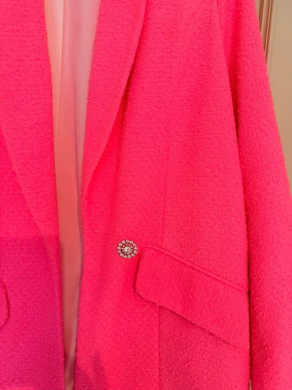 River Island Neon pink boucle blazer