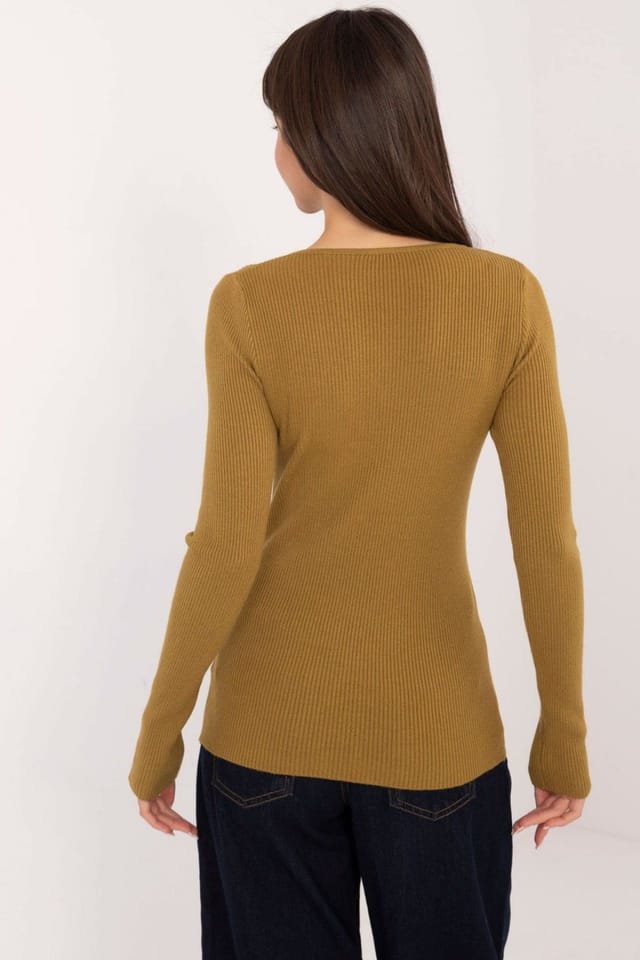 Love Lace Love Lace Women's Button Front Ribbed Viscose Sweater in Green - 3