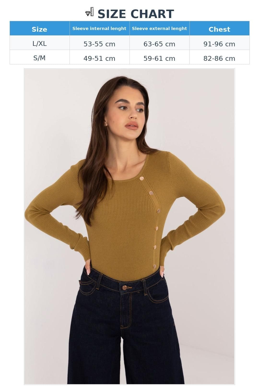 Love Lace Love Lace Women's Button Front Ribbed Viscose Sweater in Green - 4