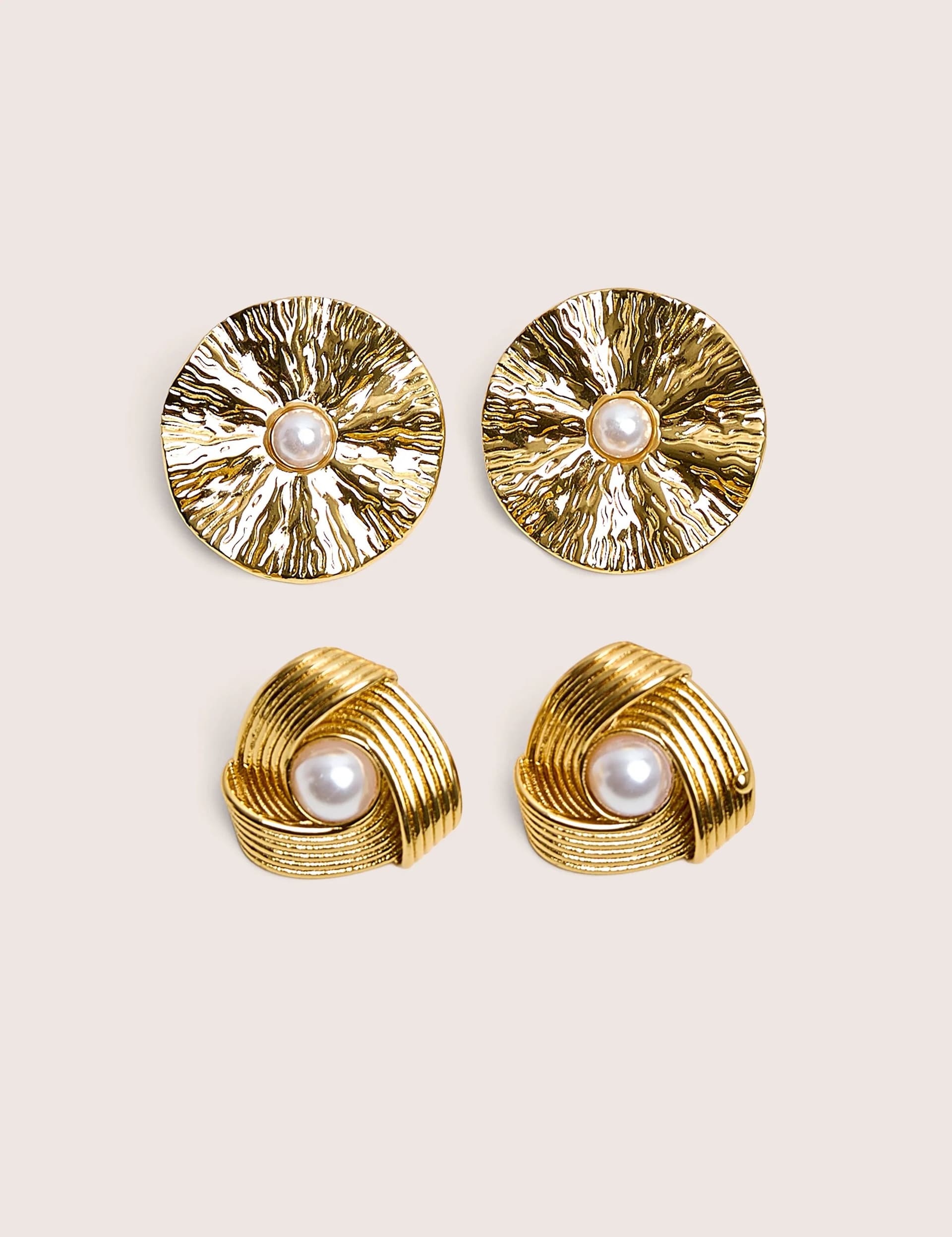 Public Desire Public Desire UK Gold and Pearl Earring Two Pack