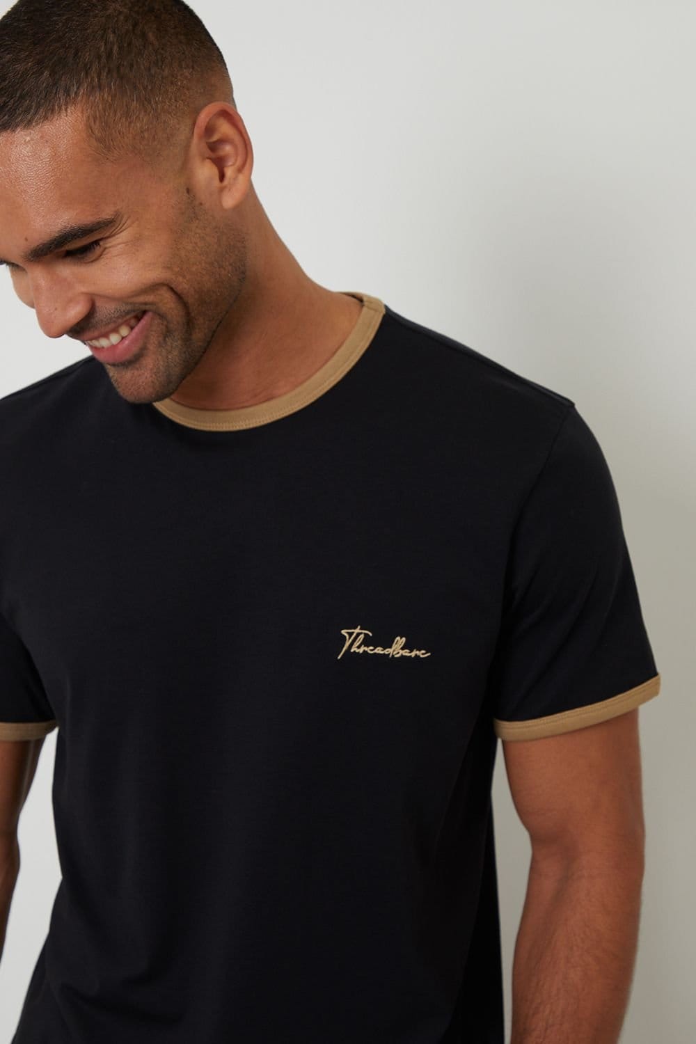 Threadbare Threadbare Men's Contrast Binding Lounge Set in Black - 4