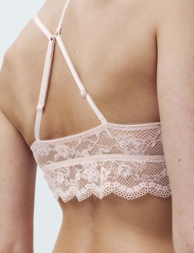 Marks & Spencer M&S Jasmine Lace Non Wired Longline Bralette (A-E) Soft Coral - 2