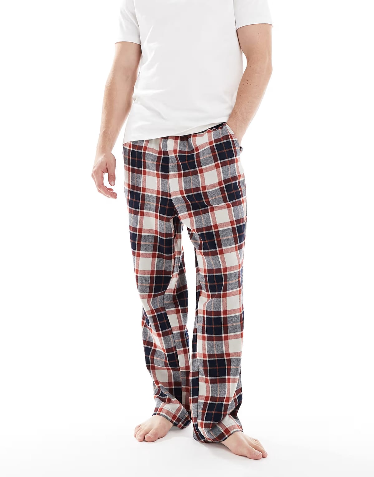 ASOS Jack & Jones checked lounge pants in red and blue - 1
