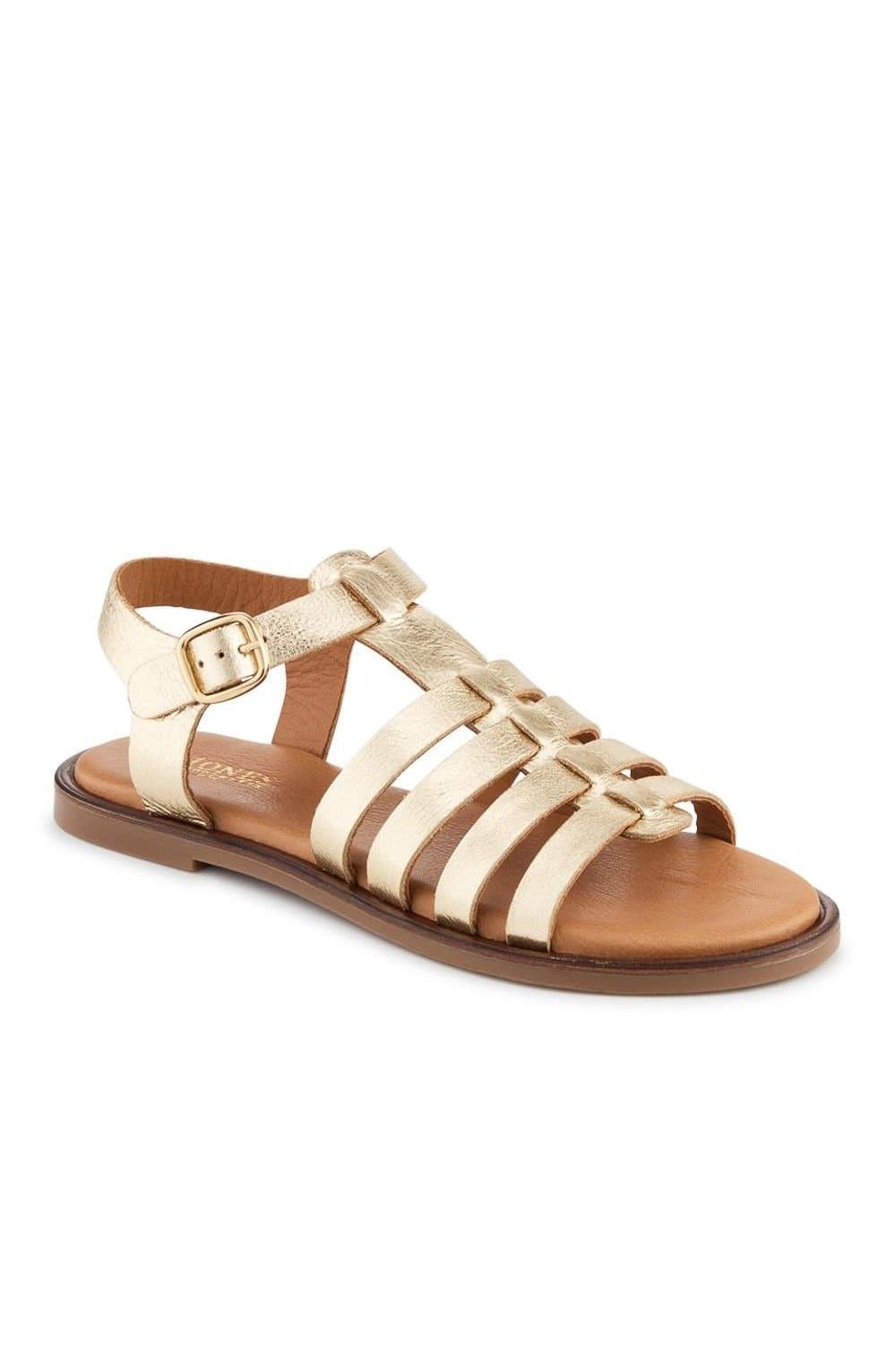 Jones Bootmaker Jones Bootmaker Gold Leather Strappy Sandals