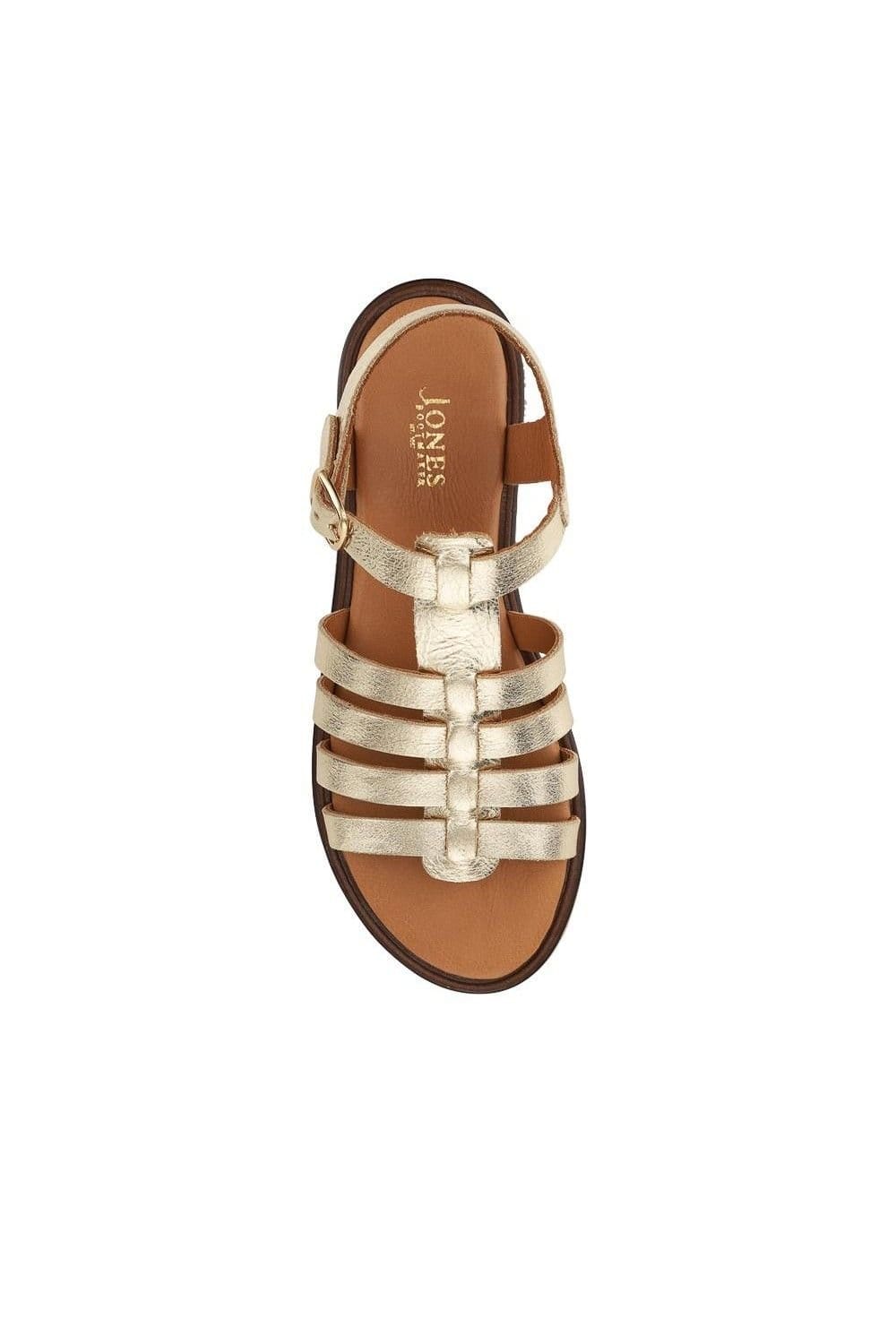 Jones Bootmaker Jones Bootmaker Women's Hera Leather Strappy Buckled Sandals in Gold - 4