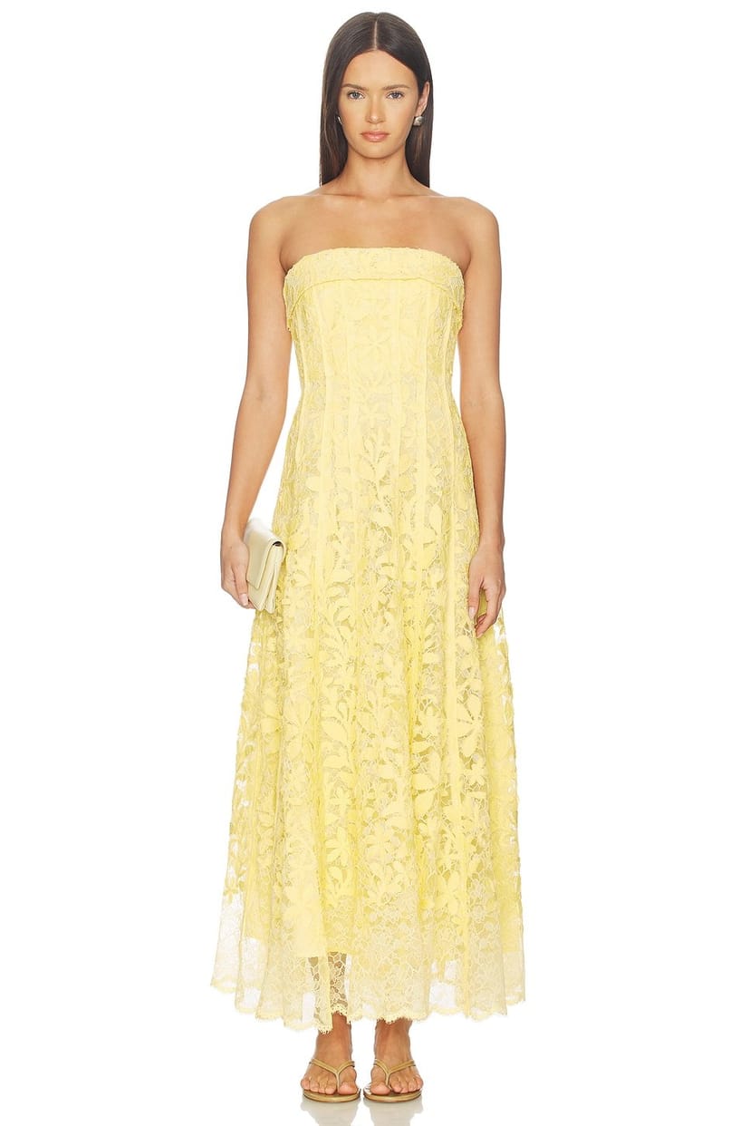revolve Imogen Cotton Lace Bustier Midi Dress - 1