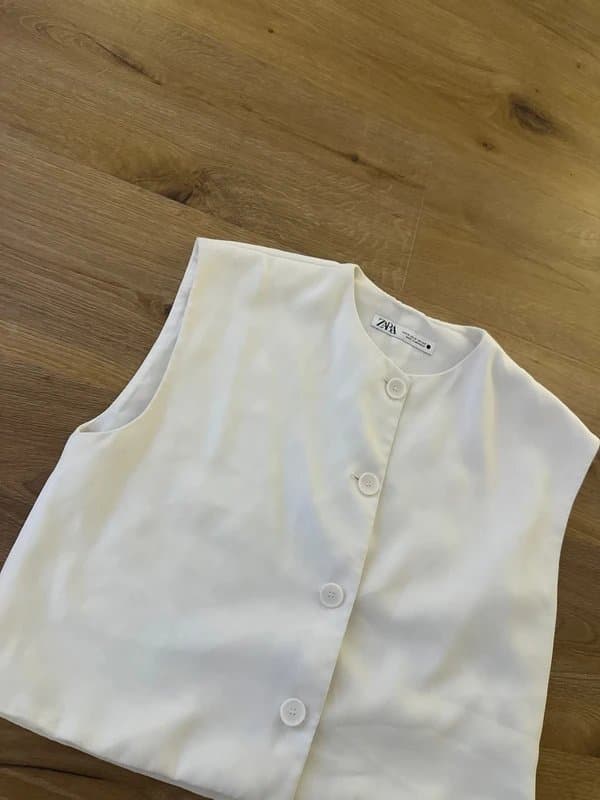 Zara Zara white boxy waistcoat