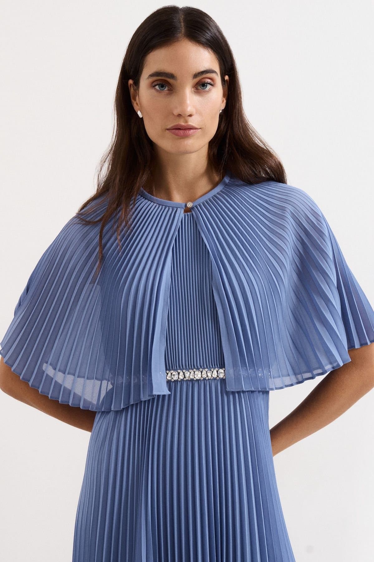 Phase Eight Phase Eight Women's Anora Pleated Cover in Bright Blue