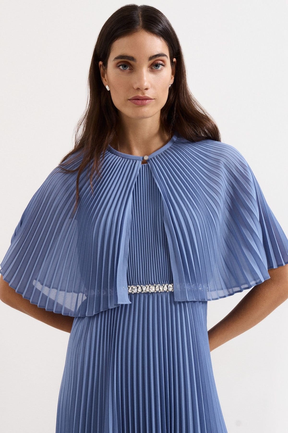 Phase Eight Bright Blue Pleated Capelet