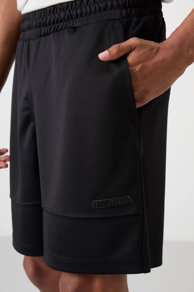 Tommy Life Tommy Life Men's Solid Sweat Shorts in Black - 3