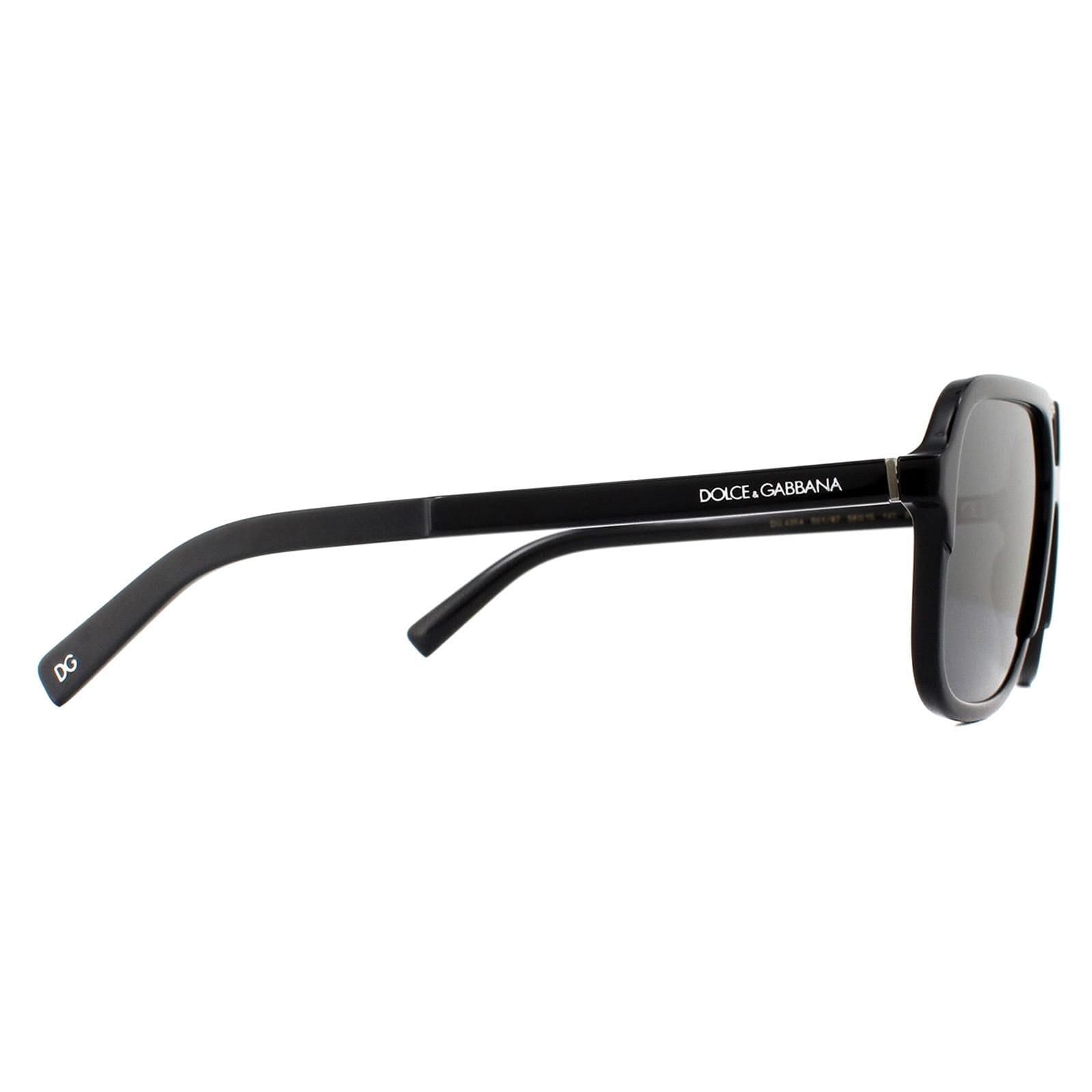 Dolce & Gabbana Dolce & Gabbana Men's Aviator Black Dark Grey Sunglasses - 4