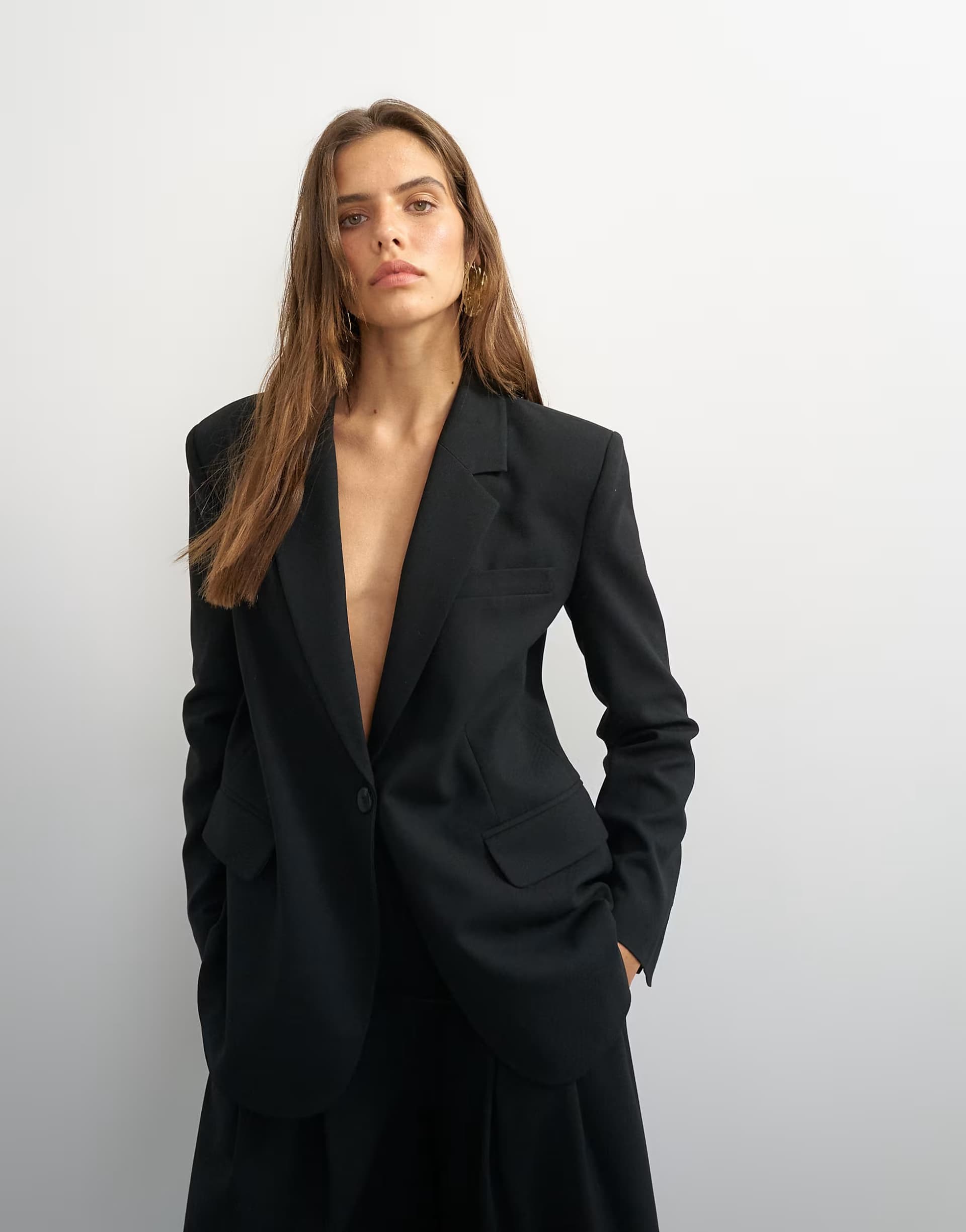 ASOS Topshop boyfriend single breasted blazer in black