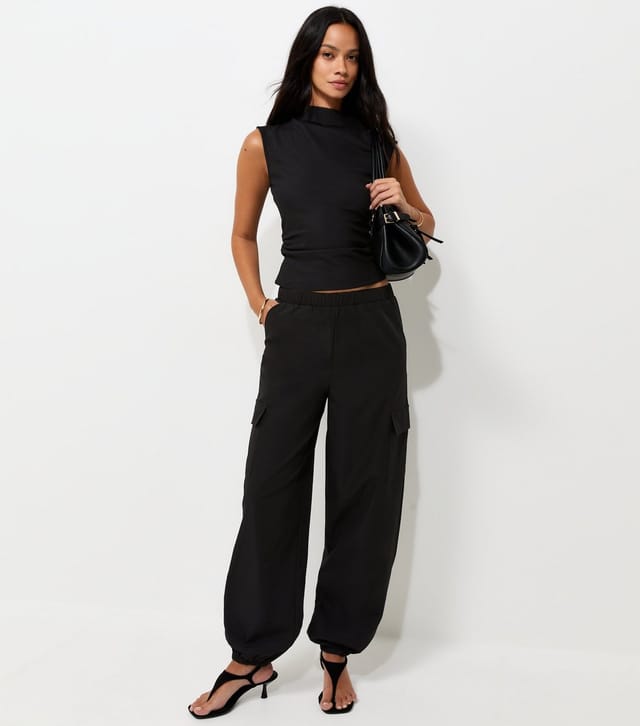 New Look Women's Black Textured High Neck Tank Top New Look - 3
