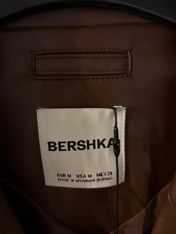 Bershka Bershka brown faux leather jacket size M