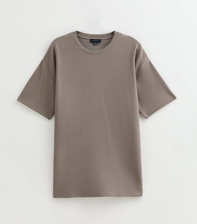 New Look Men's Mink Oversized Waffle Texture T-Shirt New Look - 2