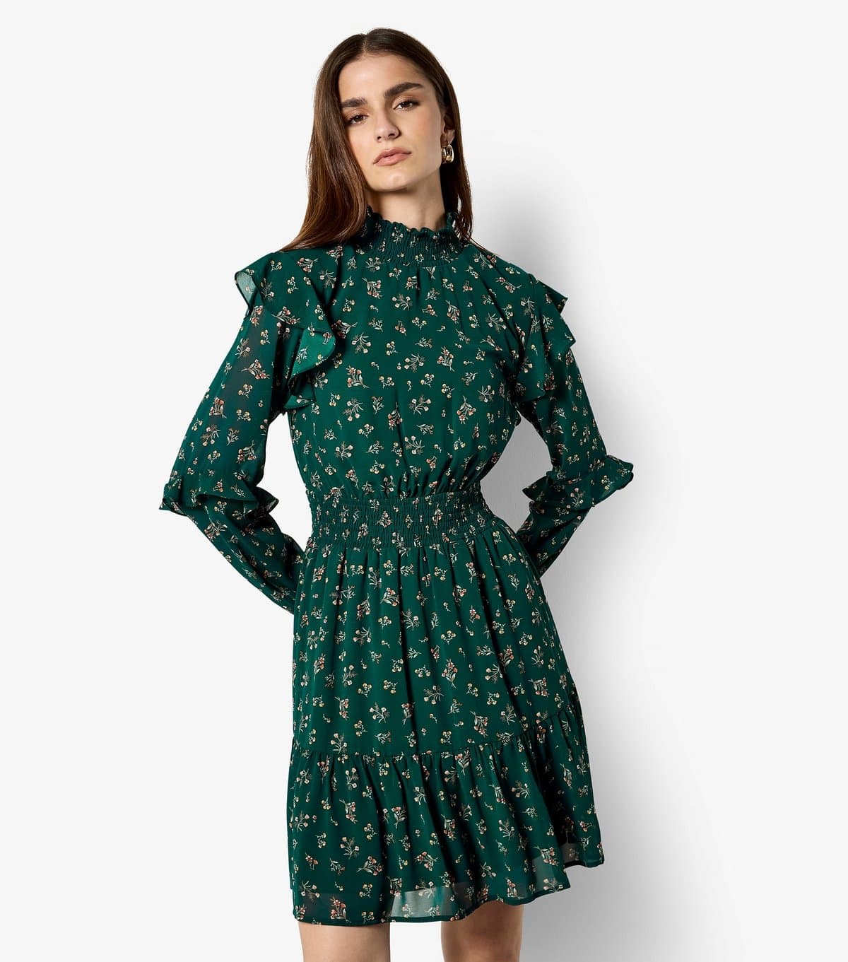 Apricot Women's Spaced Vintage Ditsy Floral Mini Dress Apricot New Look