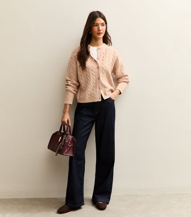New Look Women's Light Pink Cable Knit Cardigan New Look - 3