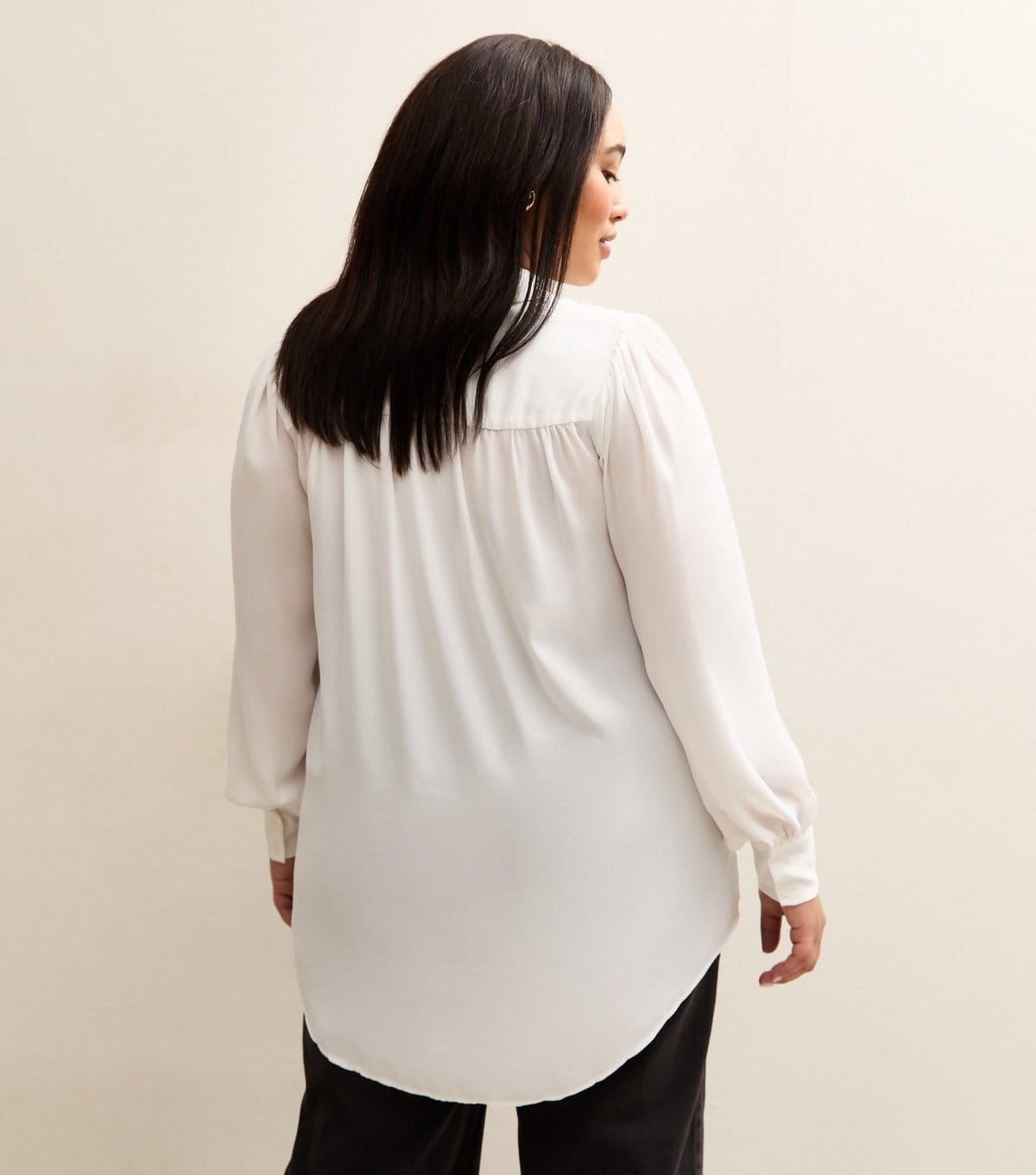 New Look Women's Plus Size White Long Sleeve Shirt Curves New Look - 4