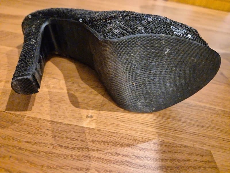 ASOS ASOS Black Sequin Platform Heels – Size 8