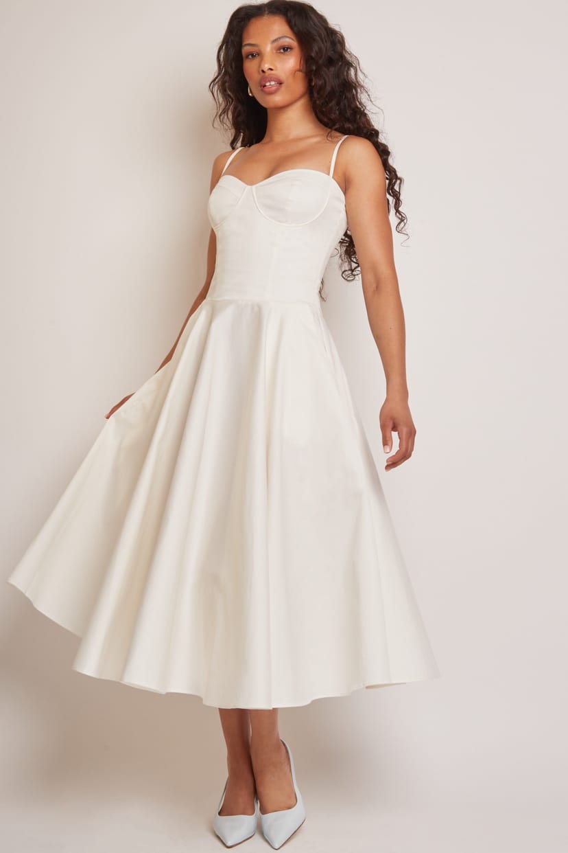 Jaded Rose Jaded Rose Women's Jade Vanilla Corset Midi Dress in White - 1