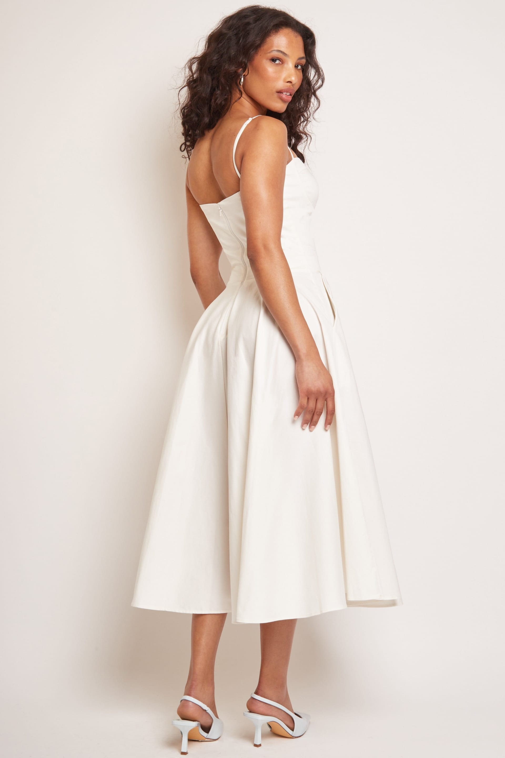 Jaded Rose Jaded Rose Women's Jade Vanilla Corset Midi Dress in White - 4