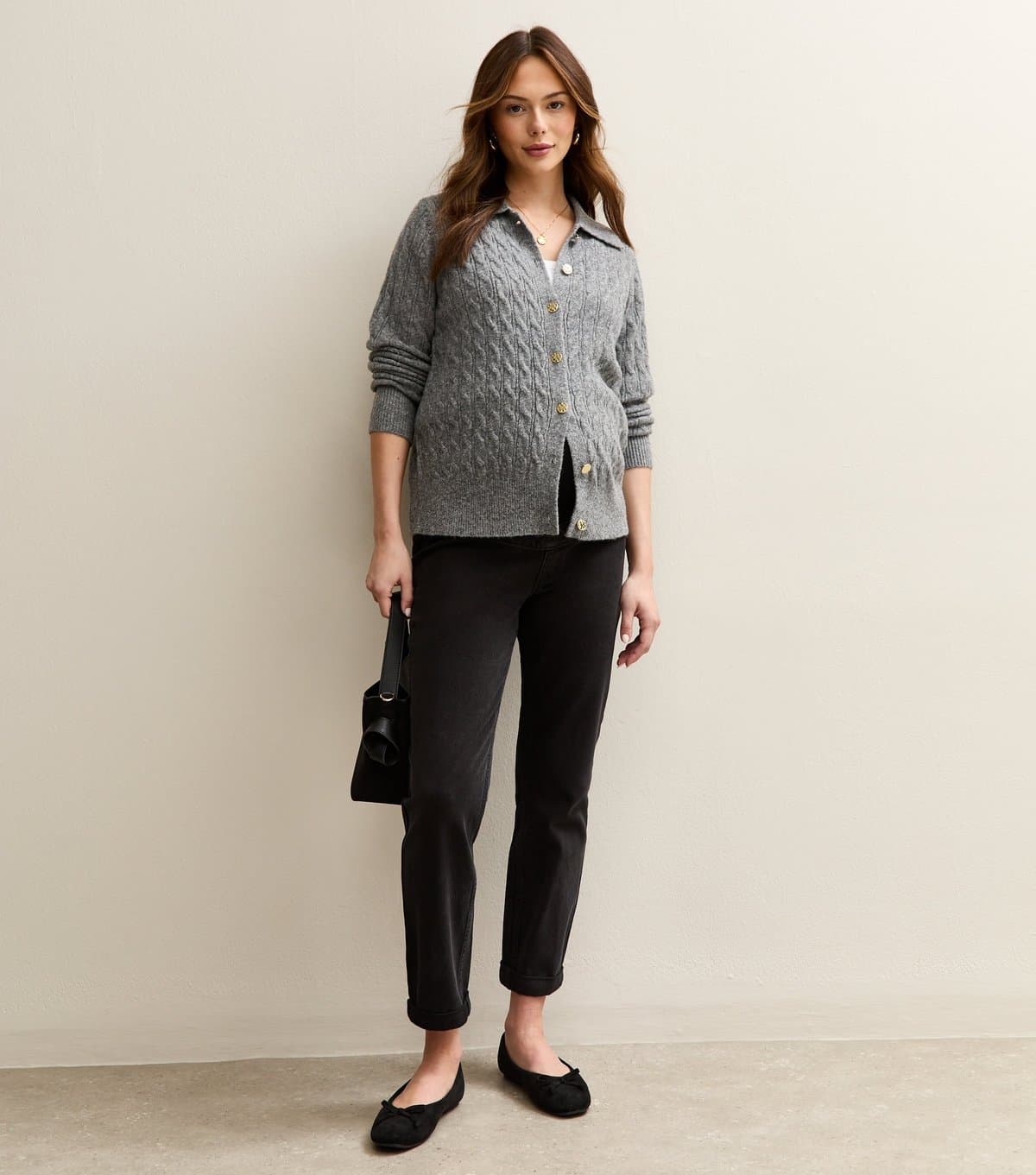 New Look Women's Maternity Black Mom Jeans New Look