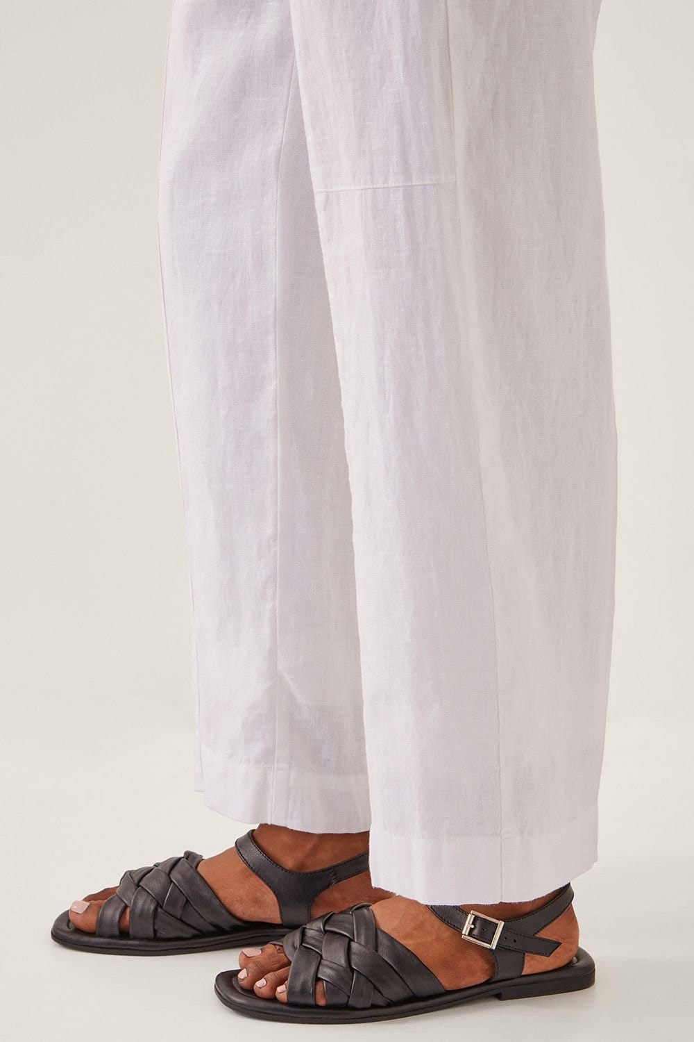 Monsoon Monsoon Women's Jolie Regular Linen Wide Leg Trousers White - 4