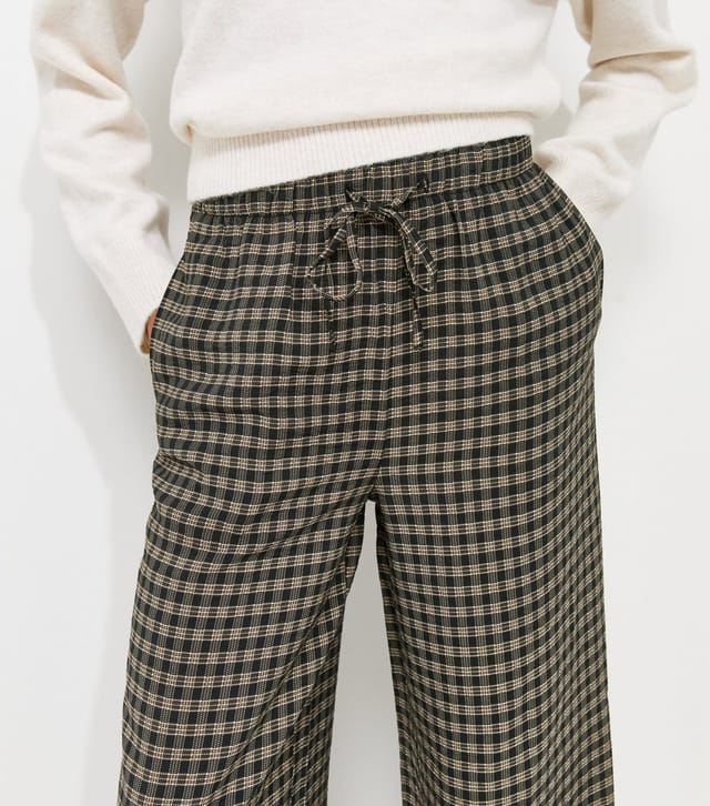 New Look Women's Blue Check Pattern Wide Leg Trousers New Look - 2