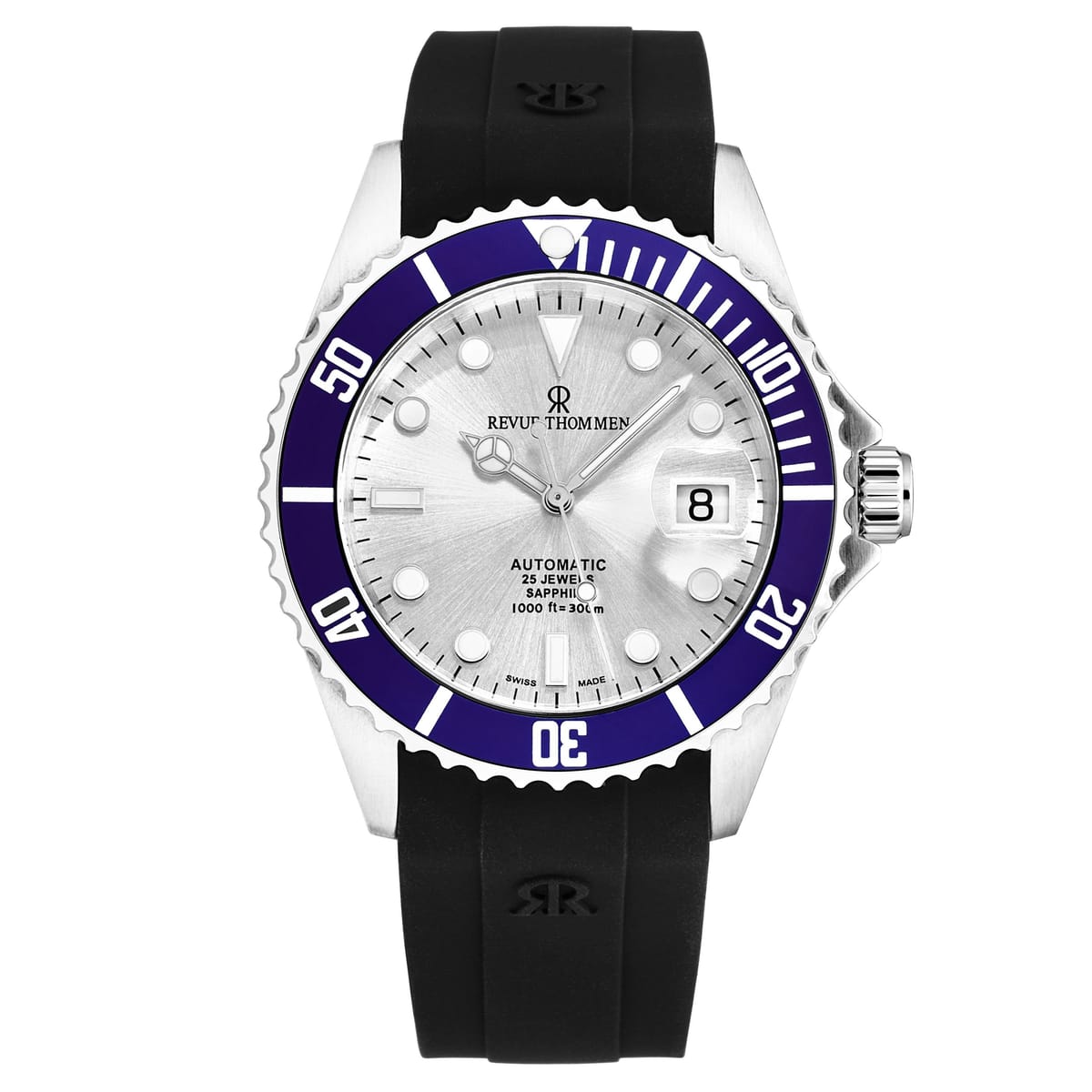 Revue Thommen Revue Thommen Men's Diver Automatic Rubber, 42mm Stainless Steel Case in Silver - 1