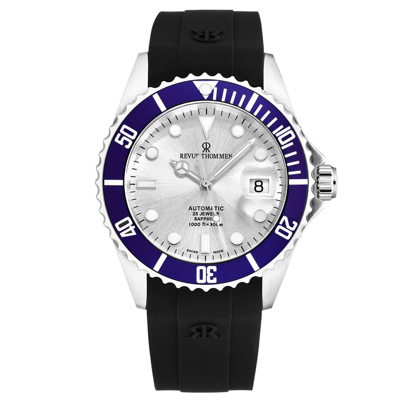 Revue Thommen Revue Thommen Men's Diver Automatic Rubber, 42mm Stainless Steel Case in Silver - 1