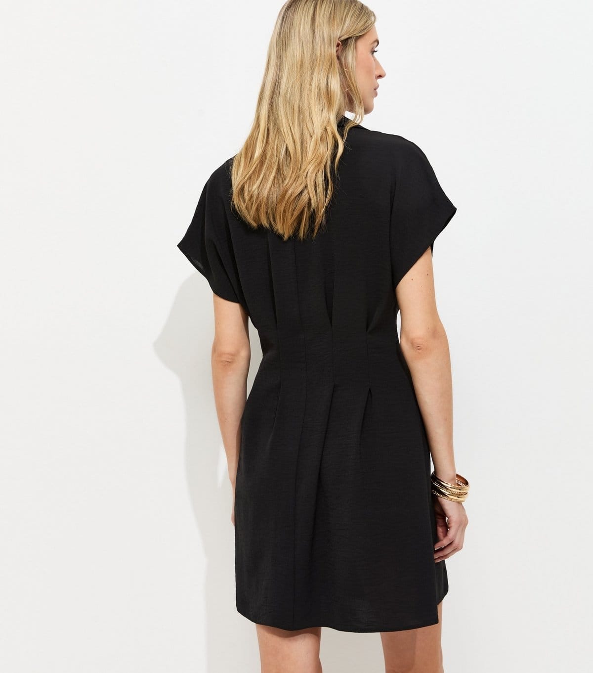 New Look Women's Tall Black Pintuck Mini Shirt Dress New Look - 4