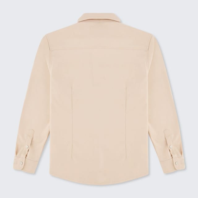 Walker & Hunt Walker & Hunt Men's Mason Overshirt in Cream - 3