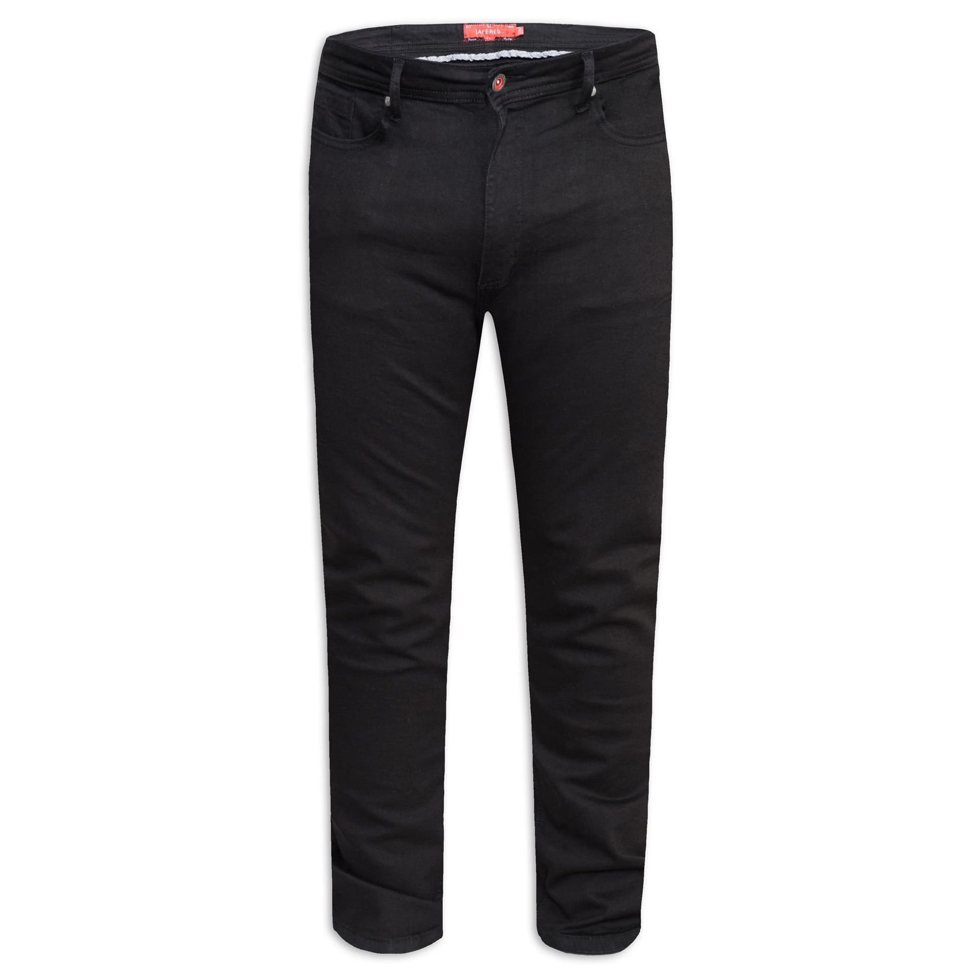 Duke Clothing Men's Black Slim Fit Stretch Jeans