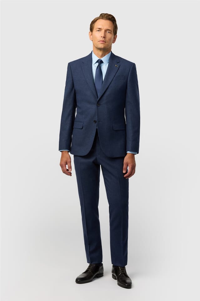 Ted Baker Ted Baker Men's Single Breasted Two Button Textured Tailored Suit Jacket in Dark Blue - 3